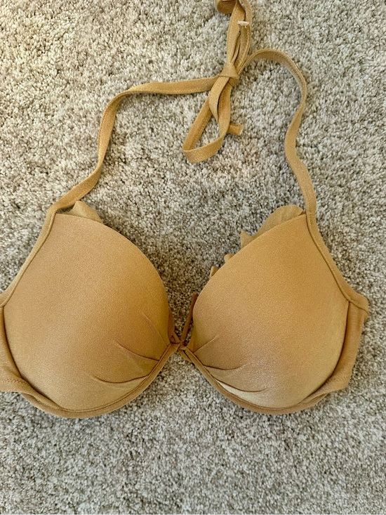 Victoria's Secret Other - Victoria's Secret Gold-Tone Halter Bikini Top